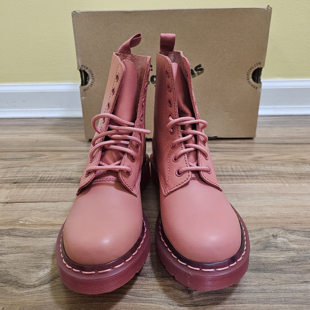 DR. MARTENS 1460 MONO PASCAL ACID PINK WOMEN'S CARTEGENA LACE-UP BOOTS - Picture 3 of 14